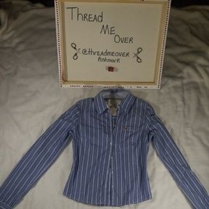 Hollister Blue Button Down Long Sleeve Shirt